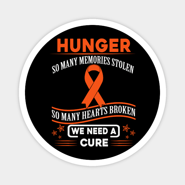 Hunger So Many Memories Stolen Hearts Broken We Need A Cure Orange Ribbon Warrior Magnet by celsaclaudio506